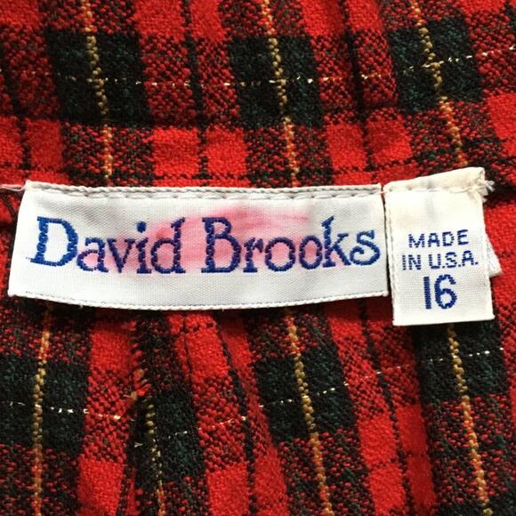 VTG 80s DAVID BROOKS Ribcage Rise Royal Tartan Plaid Stirrup Pants in Red SZ 12 - Picture 7 of 10